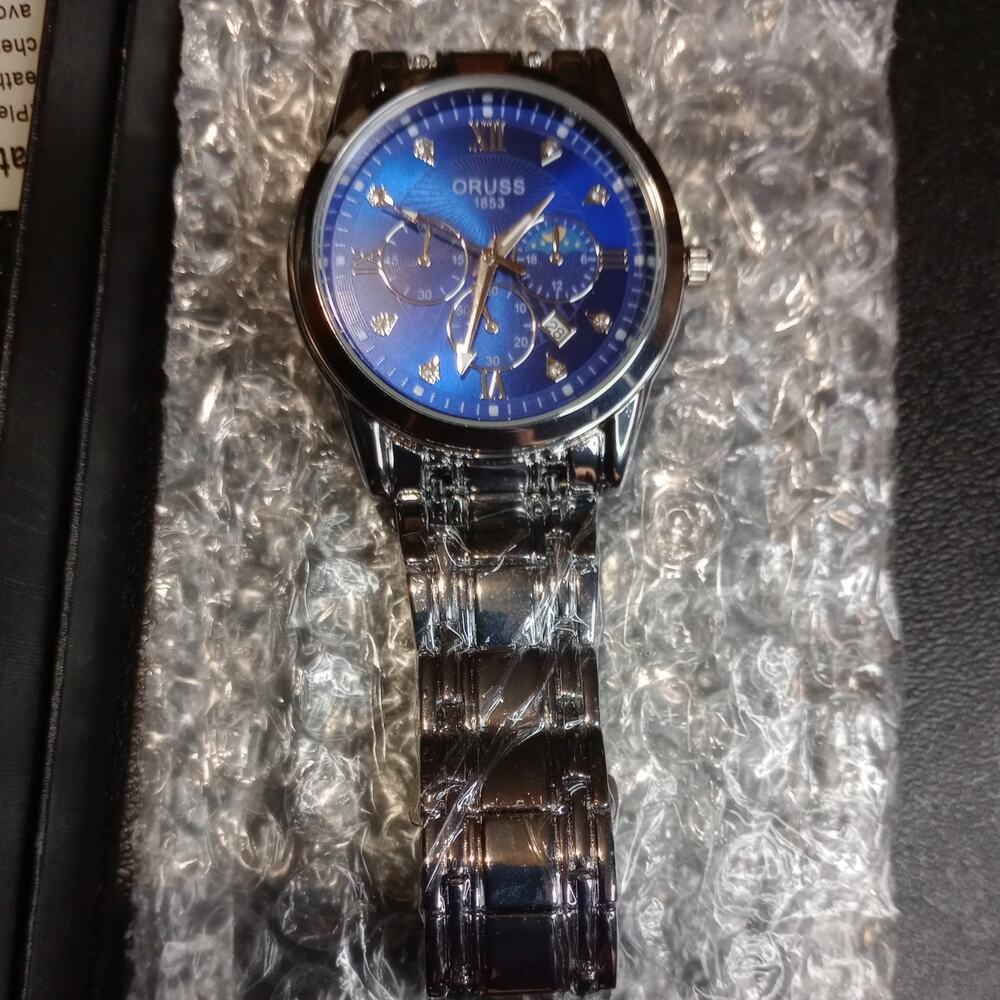 Oruss 1853 Blue Dial Stainless Steel Watch | 46mm